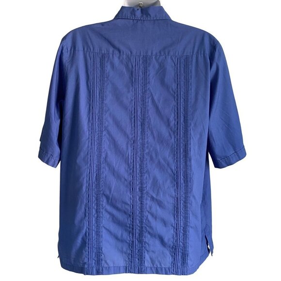 Tropicool Blue Short Sleeve Shirt 4 Pockets Embroidered Mens Large - Picture 6 of 11